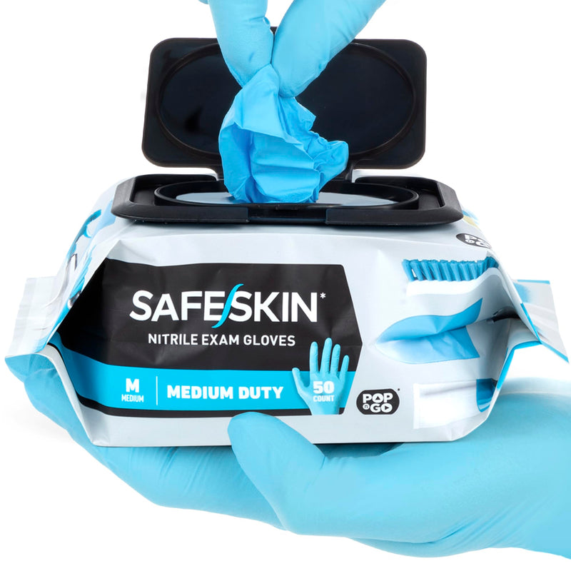 [Australia] - SAFESKIN Disposable Nitrile Gloves in POP-N-GO Pack (50 or 200 Count) Medium Duty, Powder-Free -Cleaning, Gardening, Crafts 50 Medium (Pack of 50) 