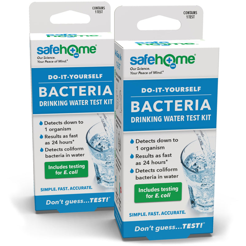 [Australia] - Safe Home® DIY Bacteria in Water Test Kit – Results as Fast as 24 Hours – Detects 50 Different Species of Coliform Bacteria – EPA Lab Certified – Made in the USA – (2 Pack) 2-Pack 