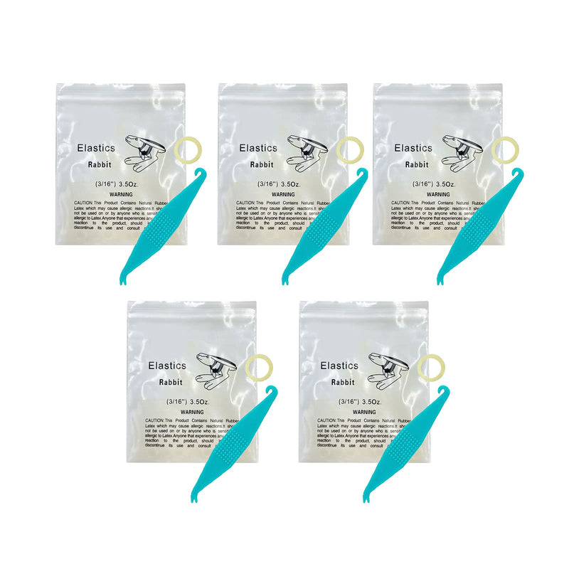 [Australia] - 3/16 Inch Orthodontic Elastic Rubber Bands, 500 Pack Medium 3.5 Ounce Rubberbands Dreadlocks Hair Braids Fix Tooth Gap, 5 Pack Free Elastic Placer for Braces 3/16 Inch 