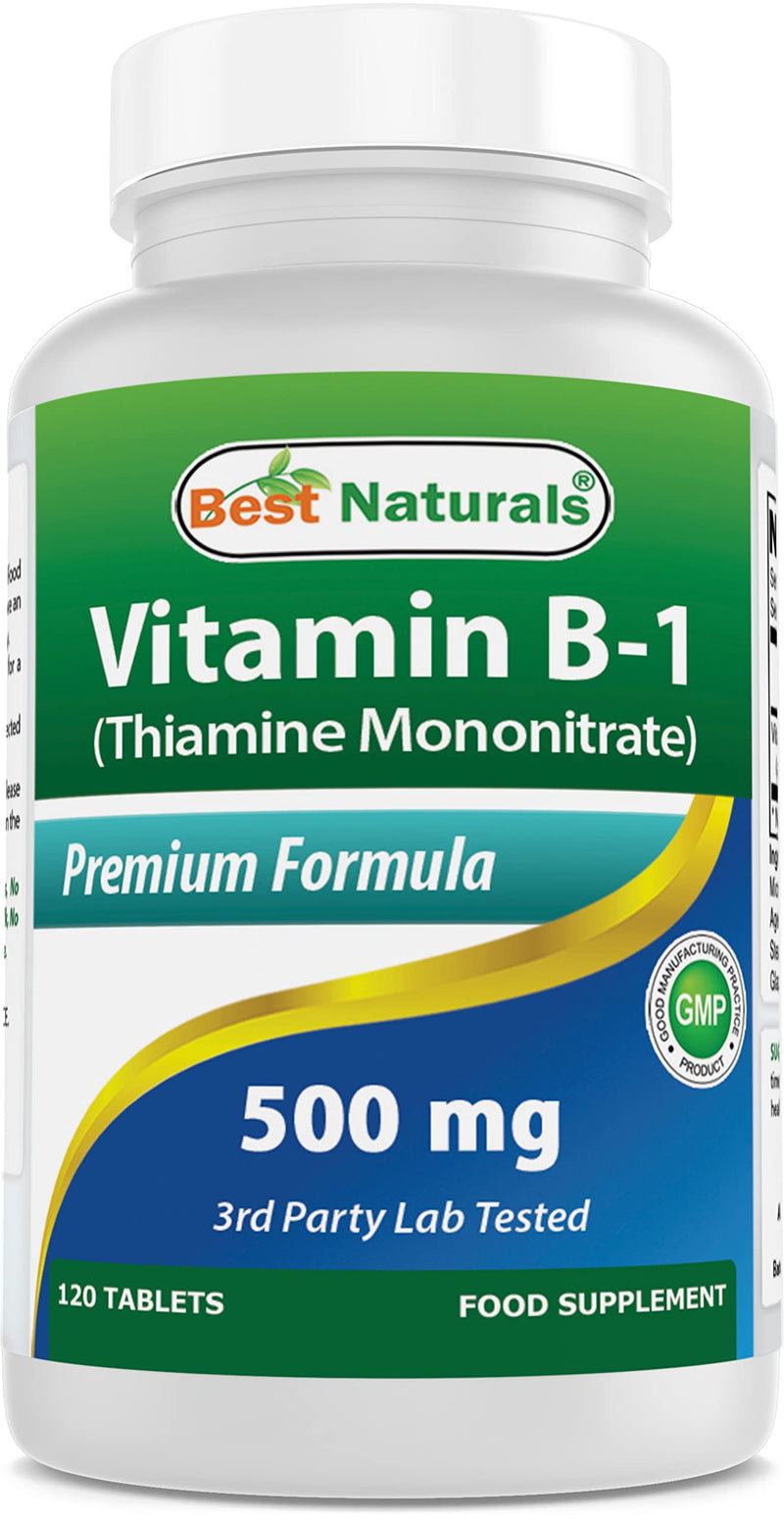 Best Naturals Vitamin B1 as Thiamine Mononitrate 500 mg 120 Tablets (120 Count (Pack of 1)) 120 Count (Pack of 1)