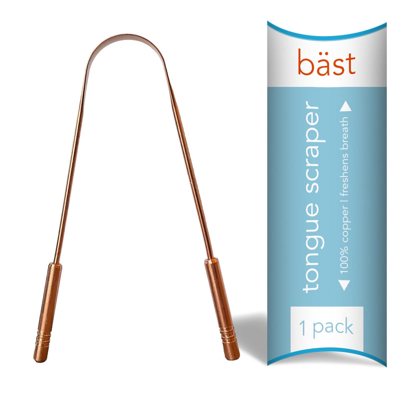 [Australia] - Bäst Tongue Scraper • 100% Copper (1 Pack) Premium Tongue Cleaner • Improve Oral Health • Ayurvedic Cleaning Tool 1 Count (Pack of 1) 