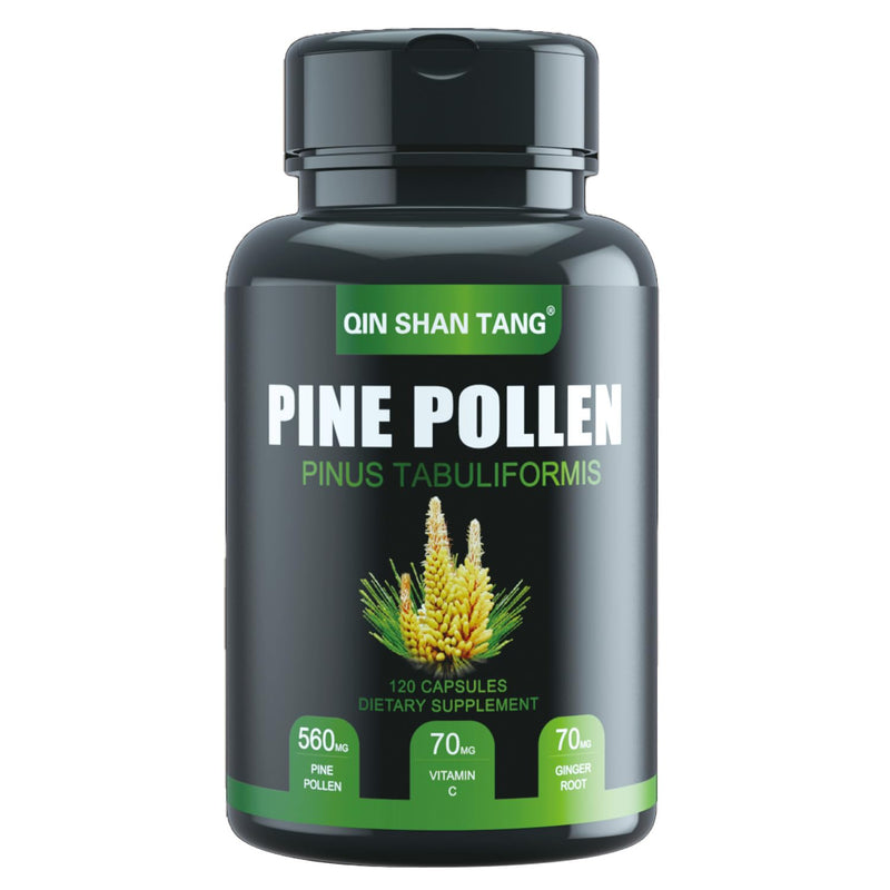 [Australia] - Pine Pollen Supplement wtih Ginger Root and Vitamin C, 99% Cracked Cell Wall,120 Veggie Capsules 