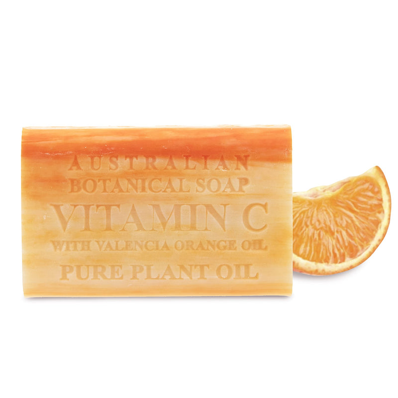 Australian Botanical Soap Vitamin C with Valencia Orange Oil 6.6 oz Triple Milled Luxury Soap Bar Enriched with Shea Butter, Suitable for Men, Women and All Skin Types, Pack of 1 6.6 Ounce (Pack of 1)