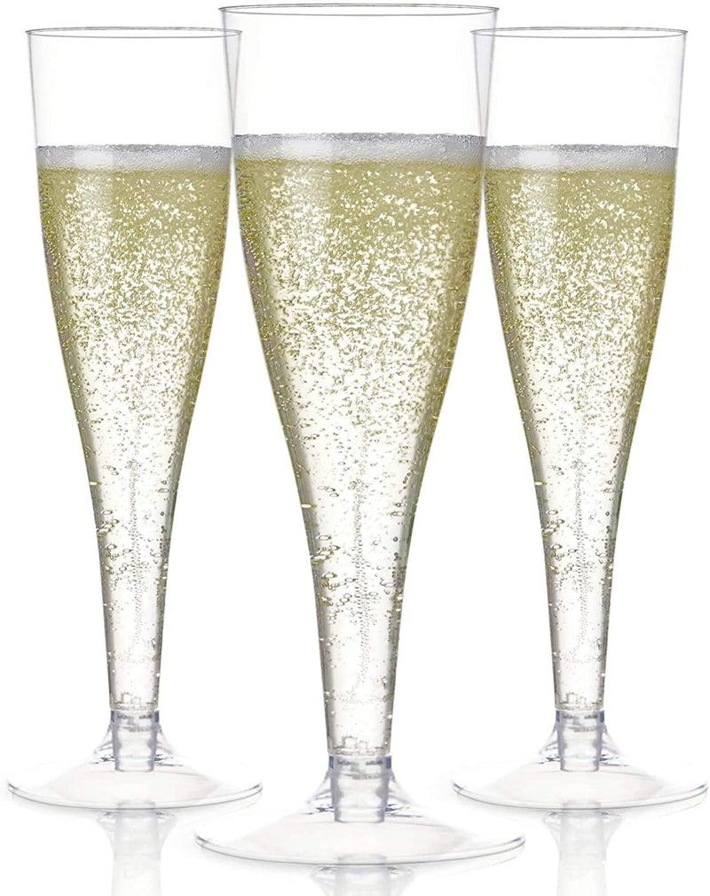 [Australia] - Prestee 24 Pack Disposable Clear Champagne Flutes for Parties, Weddings, Mimosa Bars - Plastic Toasting Glasses With Mimosa Glasses 24 Count (Pack of 1) 