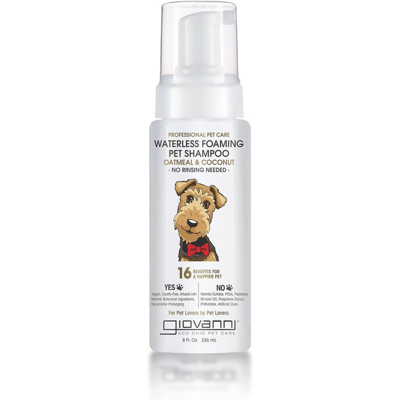 GIOVANNI Professional Foaming Waterless Pet Shampoo - Oatmeal & Coconut Helps Neutralize Odors, Cleanses, Silkens, Controls Static, Freshens Fur - 8 oz 8 Fl Oz (Pack of 1) - PawsPlanet Australia