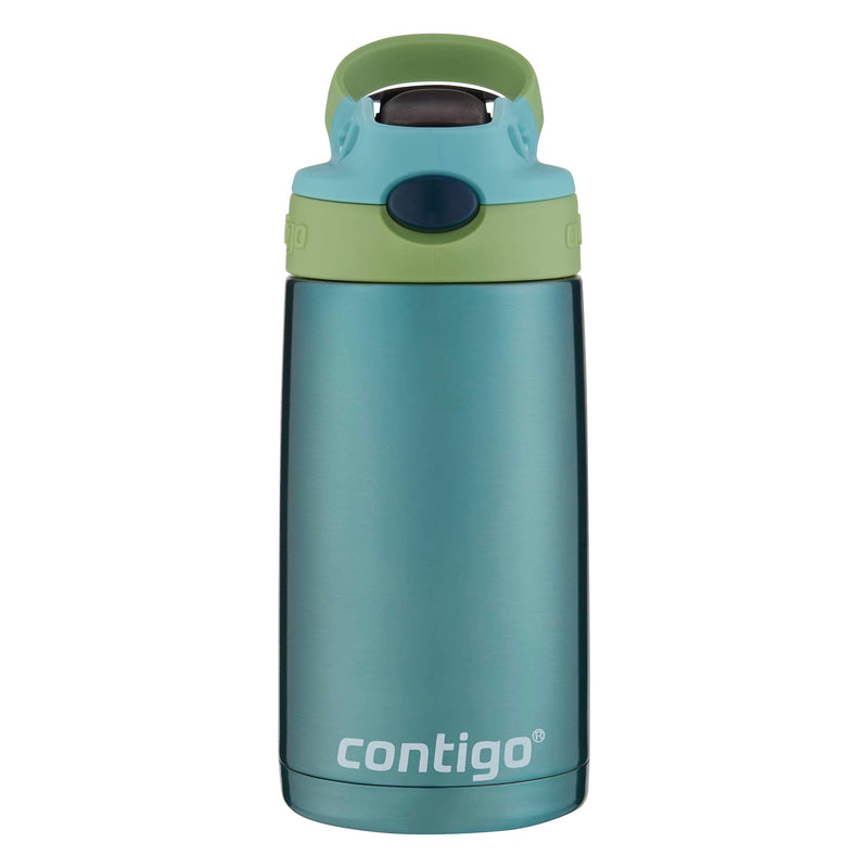 [Australia] - Contigo Kids Straw Stainless Steel Water Bottle with AUTOSPOUT Lid, 13oz, Ocean 13 Ounce 