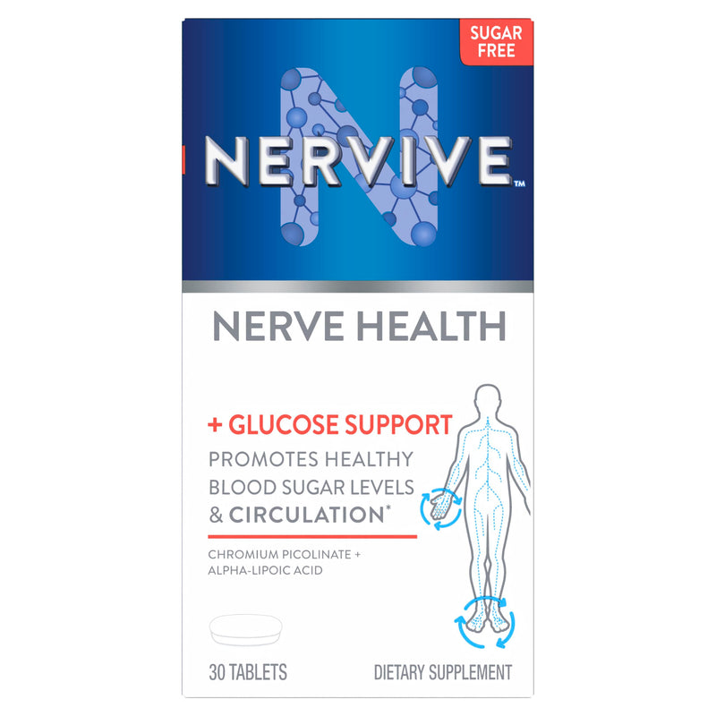 Nervive, Nerve Health Glucose Support Tablets, Nervive Supplement, Nervive Tablet, Alpha Lipoic Acid, Chromium Picolinate, Vitamin B12, B6, B1