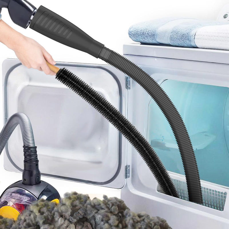[Australia] - Sealegend 2 Pieces Dryer Vent Cleaner Kit Vacuum Attachment Hose with Brush, Dryer Cleaning Brush Lint Remover Hose Black 