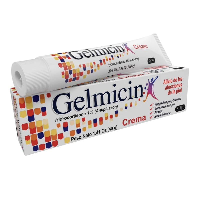 [Australia] - Gelmicin Hydrocortisone 1% - Anti-Itch Cream, Skin Rash, Skin Allergies, Eczema, Psoriasis - 1.41 oz Size (1) 