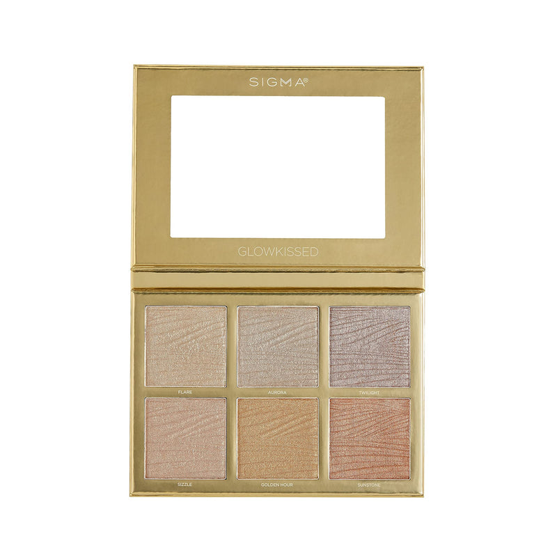 [Australia] - Sigma Beauty GlowKissed Highlight Palette | Highlighted Warm Tones | Glow Vibes, Mirror Included GlowKissed Palette 2.18 Ounce (Pack of 1) 