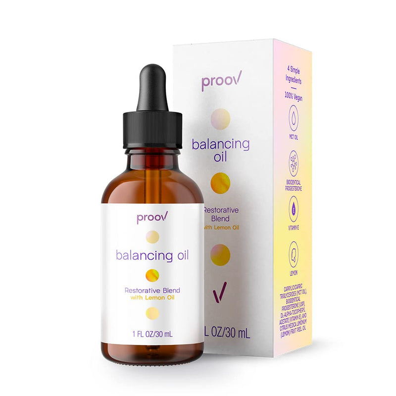 [Australia] - Proov Balancing Oil for Face and Body with 2500 mg bio-identical USP Natural Progesterone, MCT Oil and Vitamin E Oil (and Lemon Oil) l Vegan Moisturzing Skincare For Women | 1 Fluid oz/30mL 