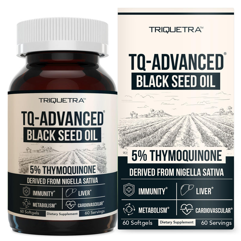 [Australia] - Black Seed Oil Capsules | 5% Thymoquinone - TQ-Advanced® | Maximum Strength - 500 mg of Oil per Capsule - 15:1 Oil Concentrate from Nigella Sativa, Raw Form, Vegan, Glass Bottle (60 Capsules) 