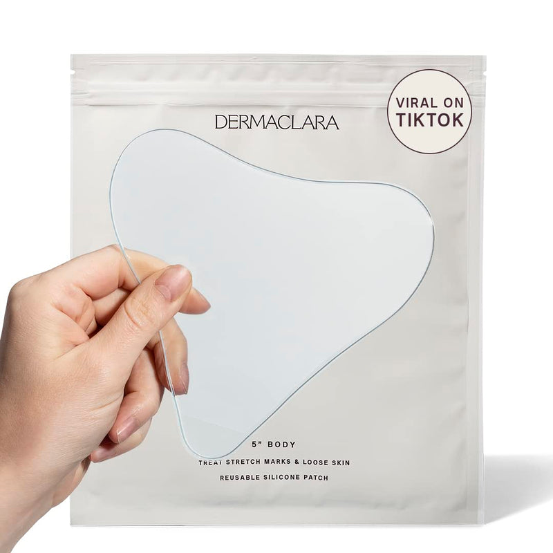 [Australia] - Dermaclara Silicone Body Patch to Prevent and Treat Stretch Marks - Pregnancy Safe Skin Care Silicone Patches for Scars - Stretch Mark Prevention Pregnancy Must Haves - 5" x 5" x .07" 
