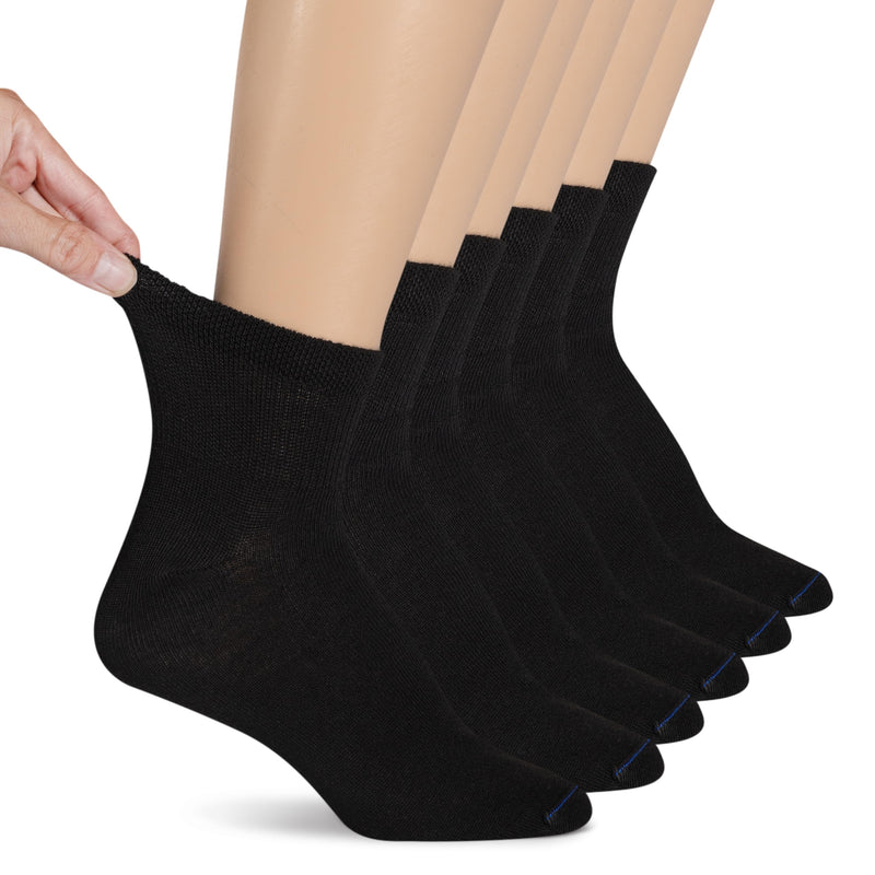 [Australia] - Dr. Scholl's Women's Diabetes & Circulator Socks-4 & 6 Pair Packs-Non-Binding Moisture Management 8-12 Black - Ankle (6 Pairs) 