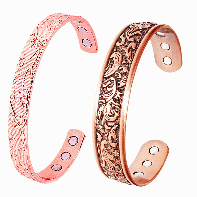 [Australia] - LONGRN-Copper bracelet magnetic bracelet with 6 magnets for men and women 