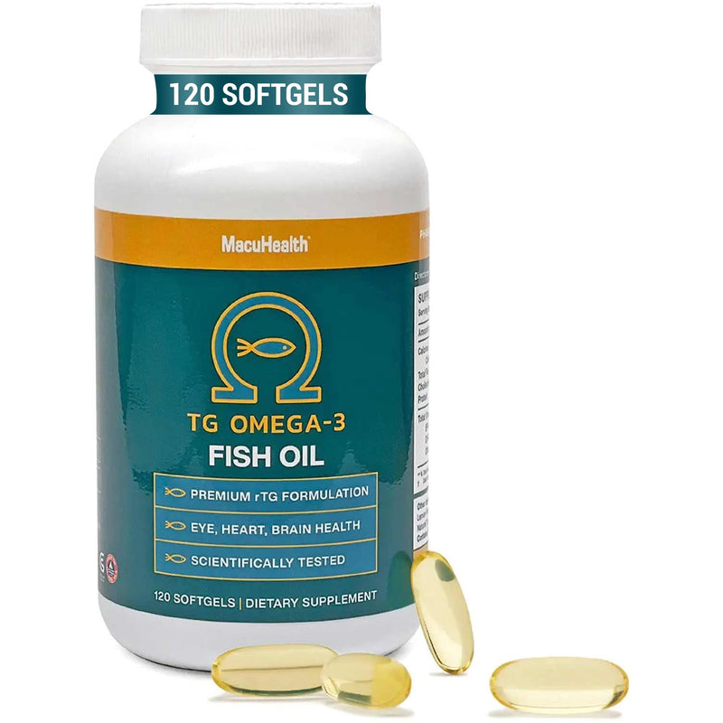 [Australia] - Macuhealth Omega 3 Fish Oil - 1100mg DHA, 1100mg EPA, Eye & Brain Health Supplement, Triglyceride Formula, 120 Softgels 
