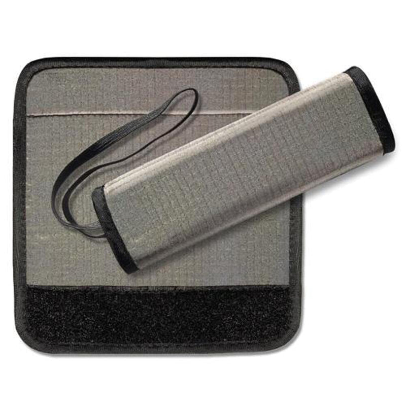 Silver Handle Cover Wrap - Sanitized Wrap For Travel/Smooth Silver Fabric/Secure Velcro/Highly Adjustable/Wrap and Cover Luggage, Strollers, And Shopping Carts in Crowded Public Spaces