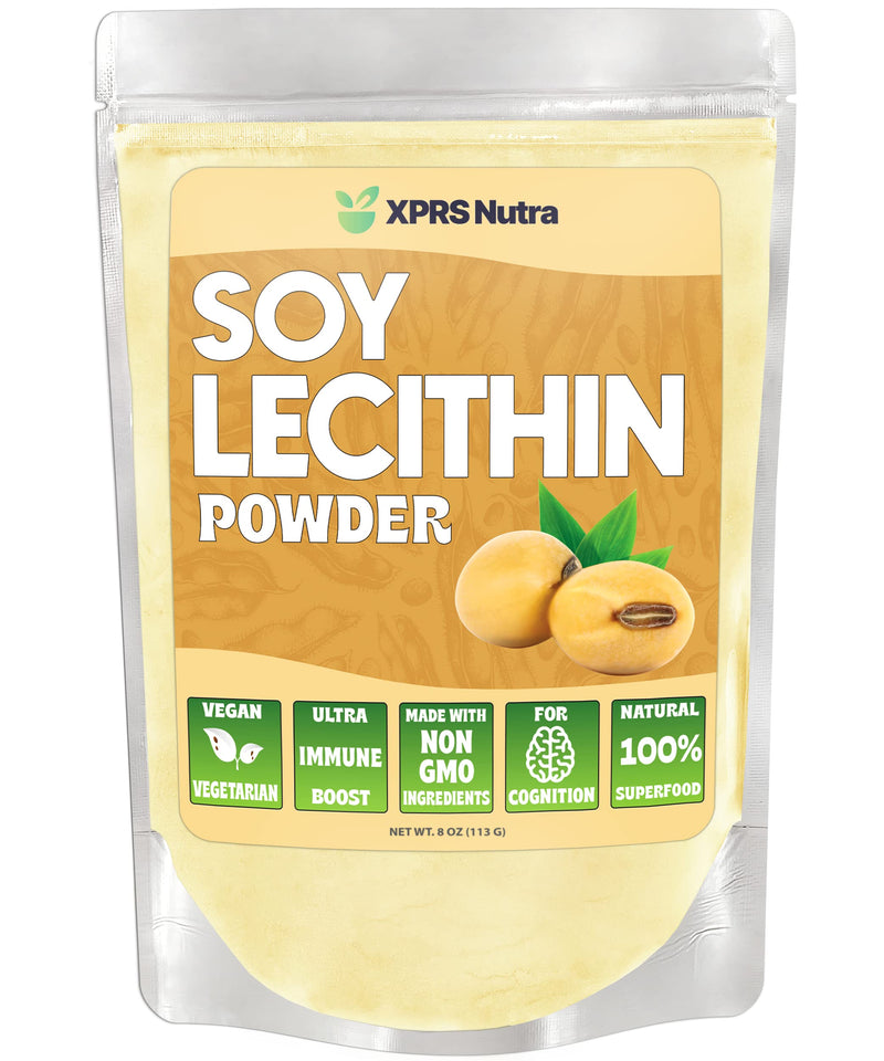 [Australia] - XPRS Nutra Soy Lecithin Powder Food Grade Fat Emulsifier - Suitable for Cooking, Baking and More - Vegan Friendly Soy Lecithin Powder Cooking Aid (8 Ounce) 