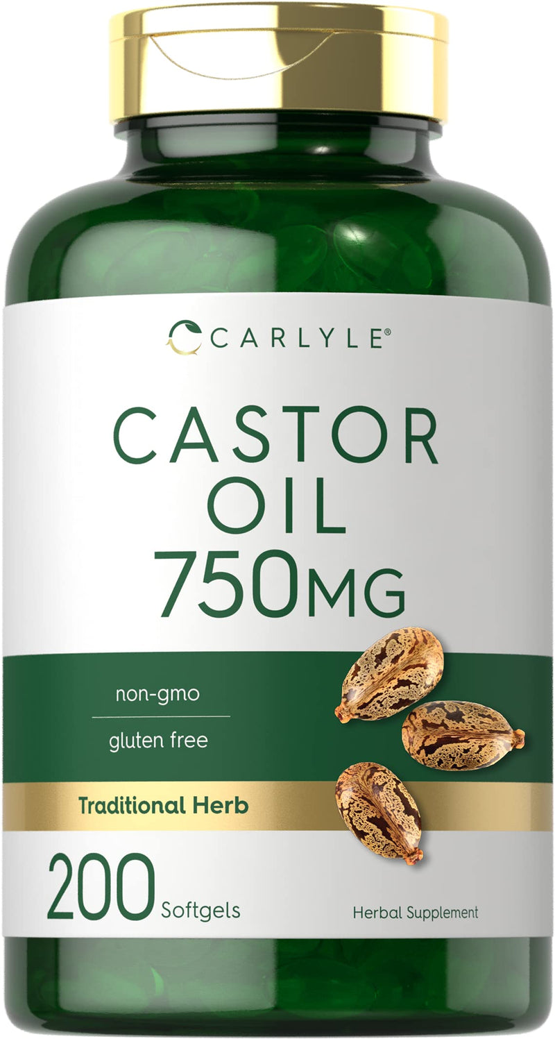 [Australia] - Carlyle Castor Oil 750mg | 200 Softgels | Traditional Herb | Non-GMO, Gluten Free Supplement 