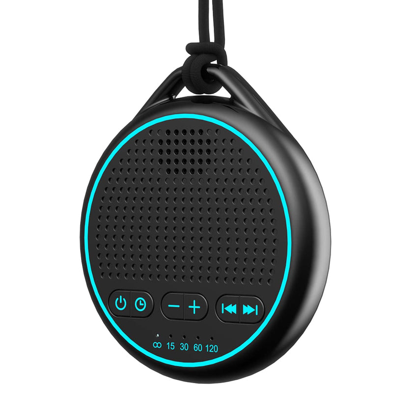 [Australia] - White Noise Sound Machine with 25 Soothing Natural Sounds Rechargeable Battery Portable for Travel 32 Volume Levels 5 Timers Compact Size for Baby Kids Adults Sleeping (Black-2024 Upgrade) Black 