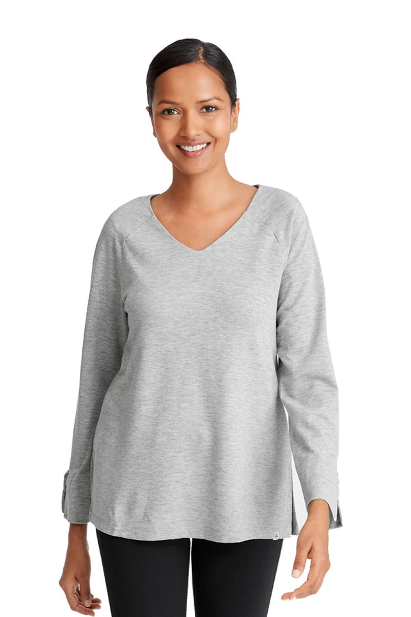 [Australia] - Care+Wear Arm Access Dialysis Shirts for Women – PICC Line Access Shirt with Two-Way Zipper for Easy Access XX-Large Heather Gray 