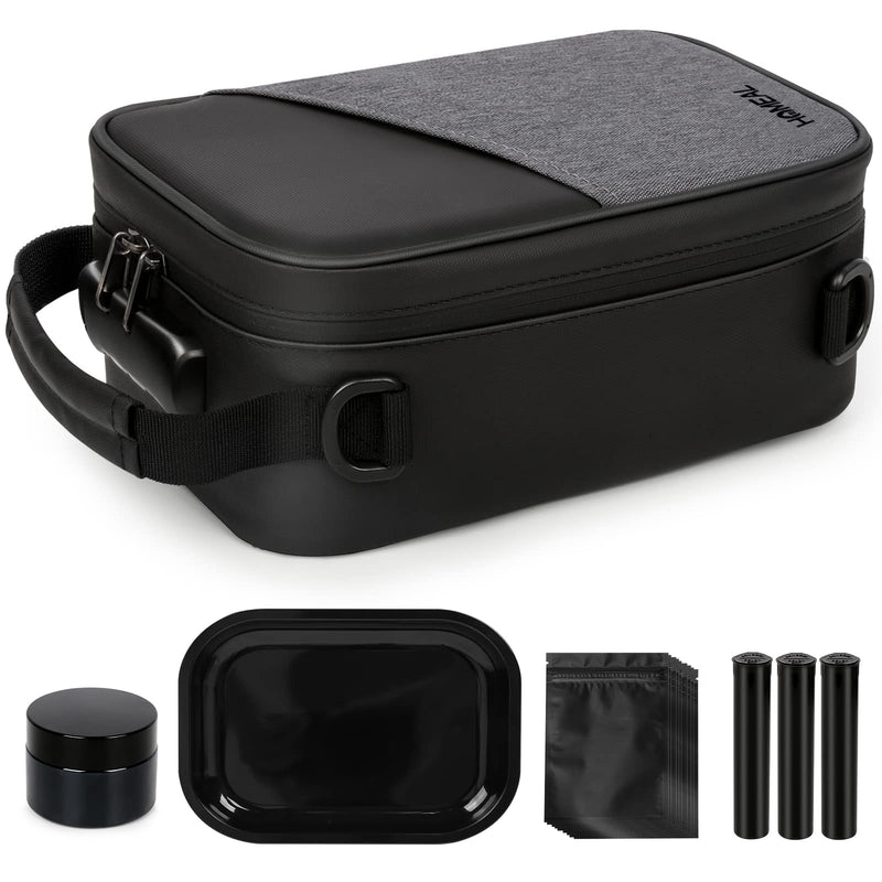 [Australia] - HOMEAL Smell Proof Bag,Smell Proof Stash Box，Smell Proof Containers with Combination Lock,Smell Proof Box,Smell Proof Stash Bag for Storage and Travel Gift for Men/Women Black Large 