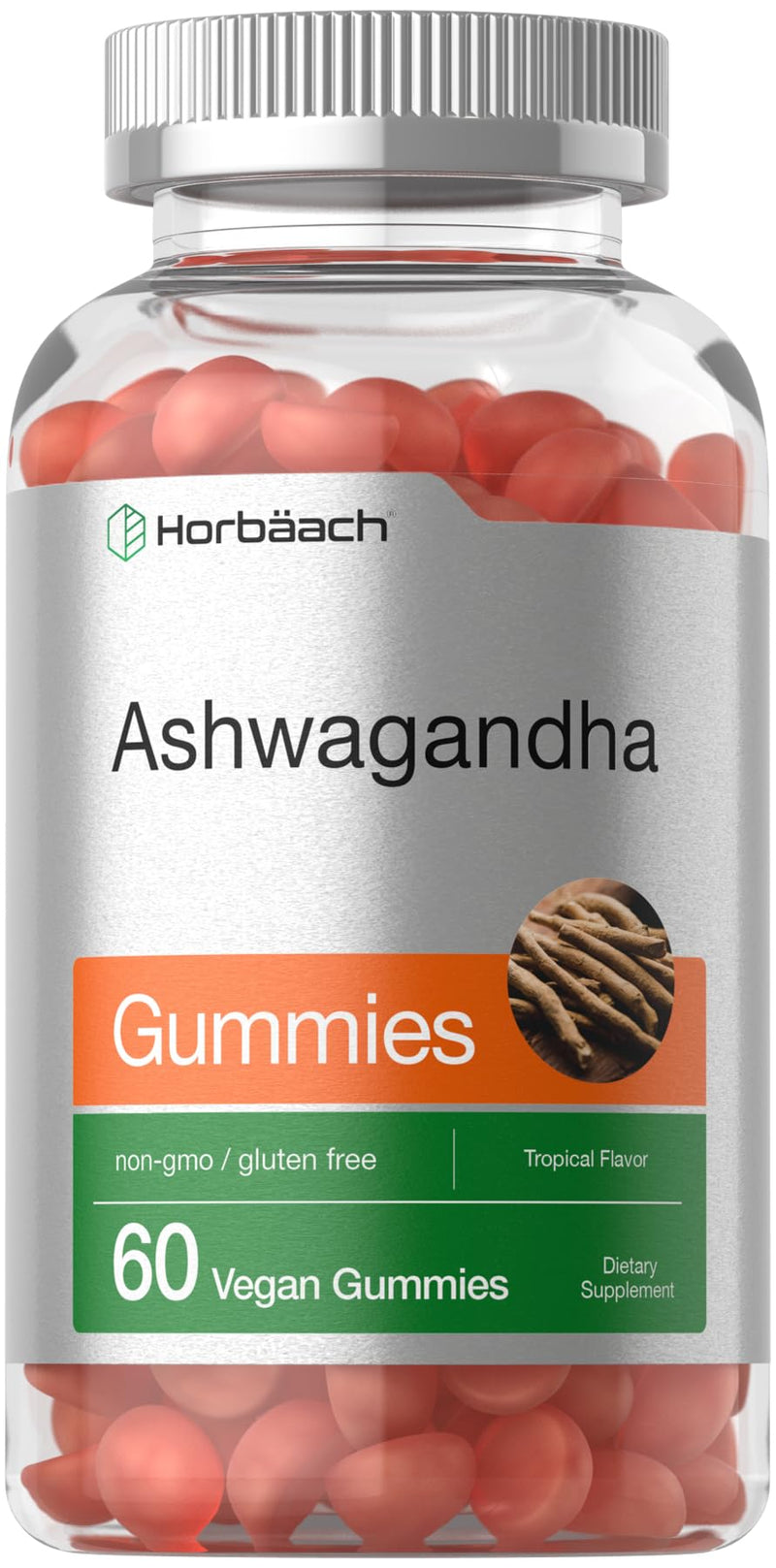 [Australia] - Horb√§ach Ashwagandha Gummies for Women and Men | 60 Count | Vegan, Non-GMO, Gluten Free Supplement | Tropical Flavor 60 Count (Pack of 1) 