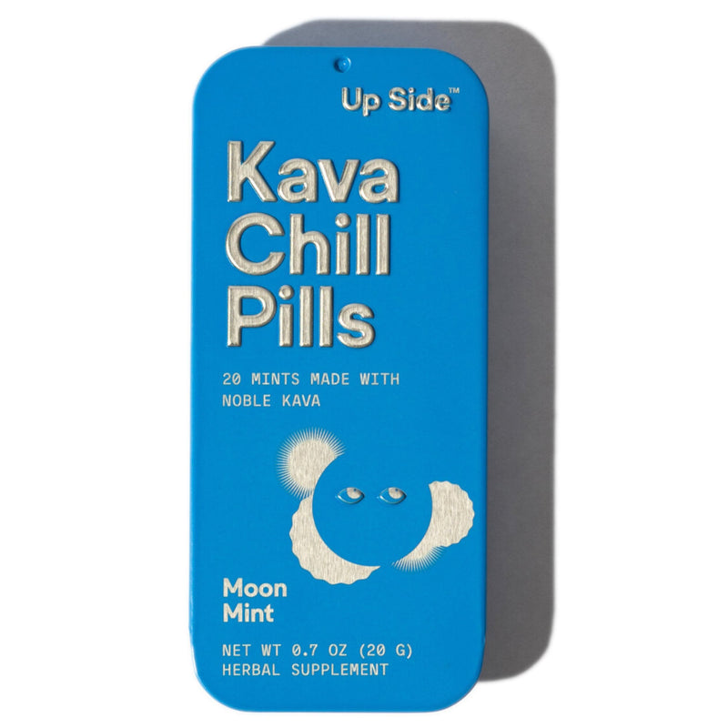 [Australia] - Up Side Kava Chill Pills, Kava Kava Candy Moon Mint Flavor, Natural Supplement for Calm & Stress Support, Single Pack 20 Mints 20 Count (Pack of 1) 