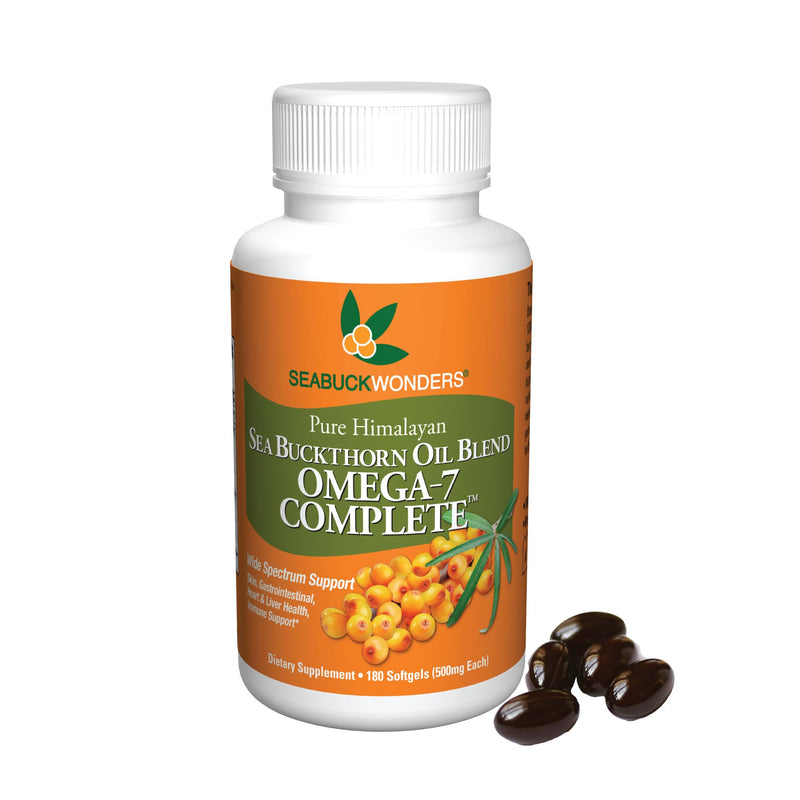 [Australia] - Omega-7 Complete Sea Buckthorn Oil Blend, 180 Count Softgels (500mg Each) Unflavored 180 Count (Pack of 1) 
