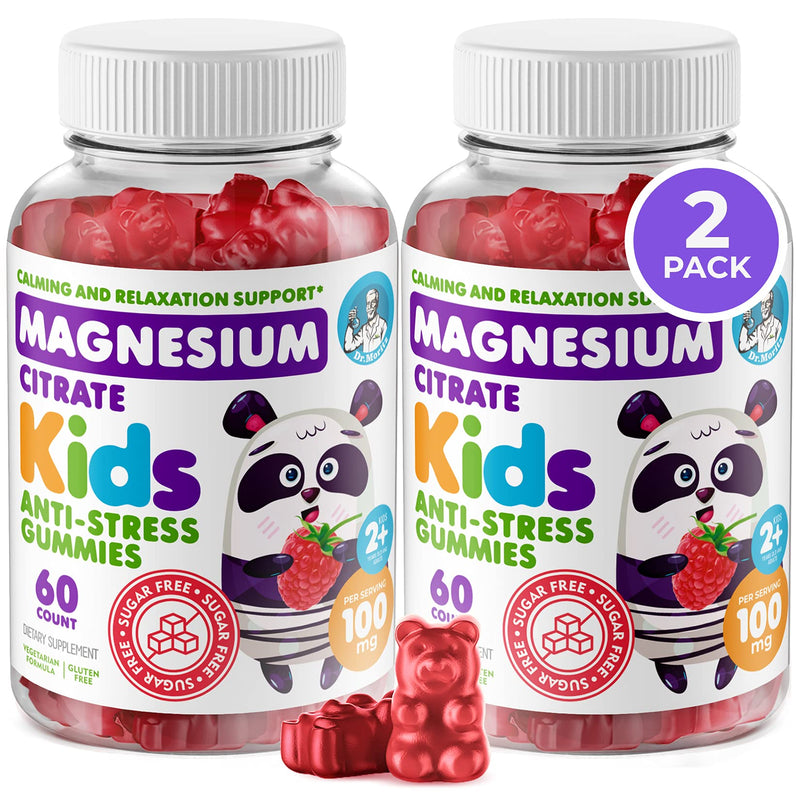 [Australia] - DR. MORITZ Sugar-Free Calm Magnesium Gummies for Kids and Adults - Kids Magnesium Gummies - Magnesium Citrate Gummies (60 Count (Pack of 2), Raspberry) 60 Count (Pack of 2) 