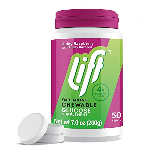 [Australia] - Lift Glucose | Fast-Acting Glucose Chewable Energy Tablets | Raspberry | 50 ct Jar (Pack of 1) 50 Count (Pack of 1) 