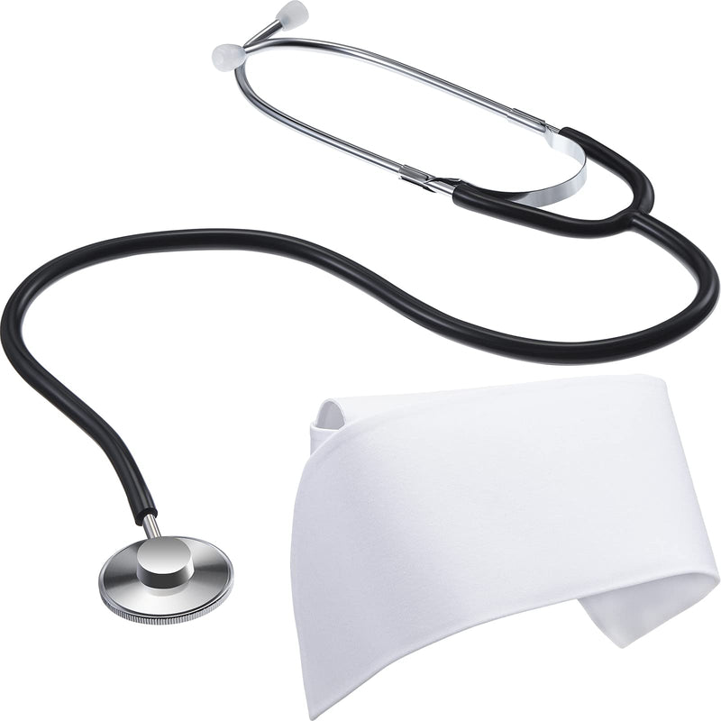 [Australia] - Sumind Stethoscope Nurse Hat Halloween Costume Accessory for Paramedic Doctor Nurse Cosplay Costume Accessories for Men and Women As Pictures Shown 