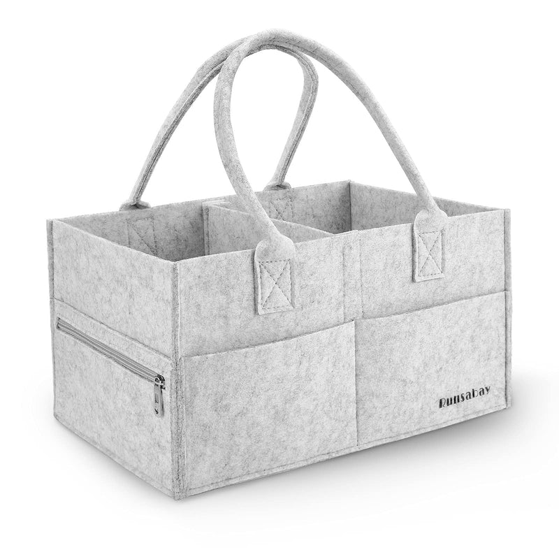 [Australia] - Baby Diaper Caddy Organizer Portable Nursery Essentials Storage Basket Bin for Changing Table and Car Shower Basket for Newborn Boy and Girl, Christmas Gift for New Mom Regular Grey 