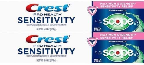 [Australia] - Crest Sensitivity Whitening and Scope Minty Fresh Toothpaste, 6 oz - 2 Tubes 
