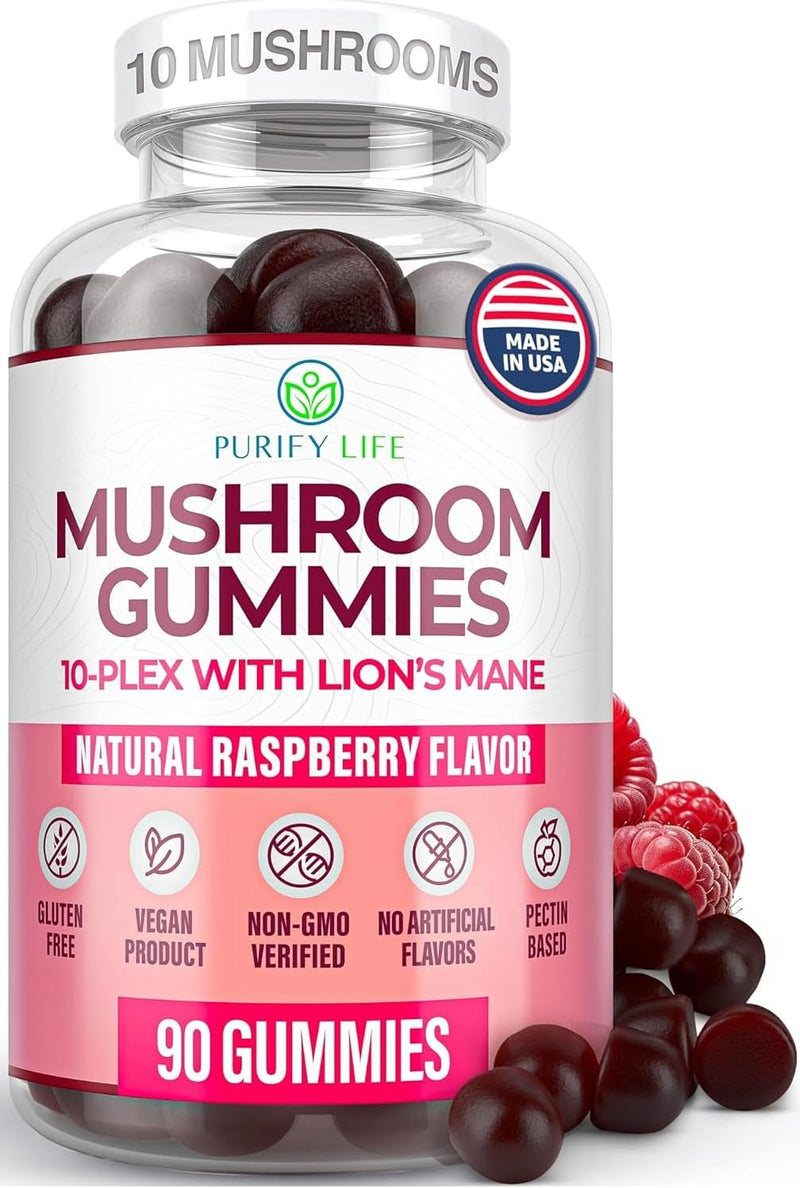 World's First Mushroom Gummies with Lions Mane, Dried Woodear Mushrooms, Immune Support & Stress Relief, Mushroom Supplement for Adults & Children (90 Chews 2500mg/serving) | Mushroom supplement for adults & children with lions mane, shiitake, and mait...