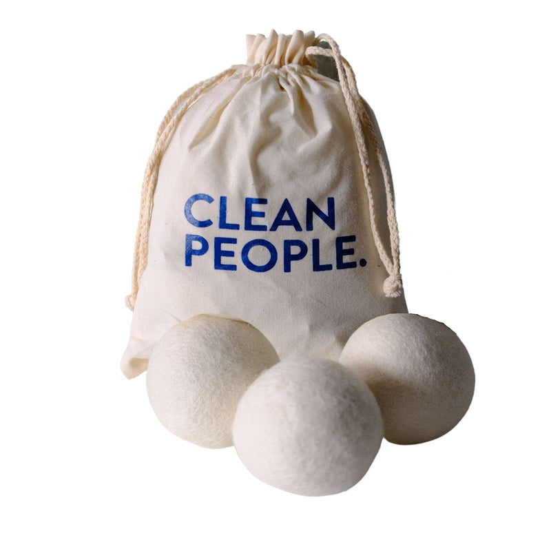 [Australia] - Clean People 100% New Zealand Wool Dryer Balls - 3 Pack - Organic Natural Wool for Laundry, Fabric Softening, Anti Static, Baby Safe, No Lint, Odorless and Reusable - Replaces Hundreds of Dryer Sheets 