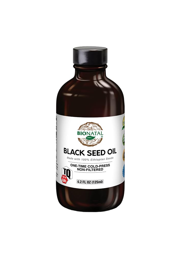 [Australia] - BioNatal Ethiopian Black Seed Oil 4.2oz (GLASS), Up to 4.64% Thymoquinone (TQ), Nigella Sativa Seeds, Non-filtered black cumin seed oil, Cold-pressed 