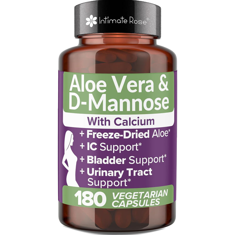 [Australia] - Intimate Rose Aloe Vera Capsules - IC Supplements - 200x Concentrate Pure Aloe Vera + D-Mannose + Calcium - Easy to Swallow Aloe Vera Pills 