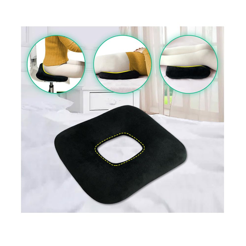 [Australia] - AOSSA Bed Sore Cushions for Butt Positioning Pillow, Pressure Ulcer Cushion, Donut Pressure Relief Pillow for Sleeping Position Wedge After Surgery Turning Back Body Leg Support Medical Seat Cushion Black 
