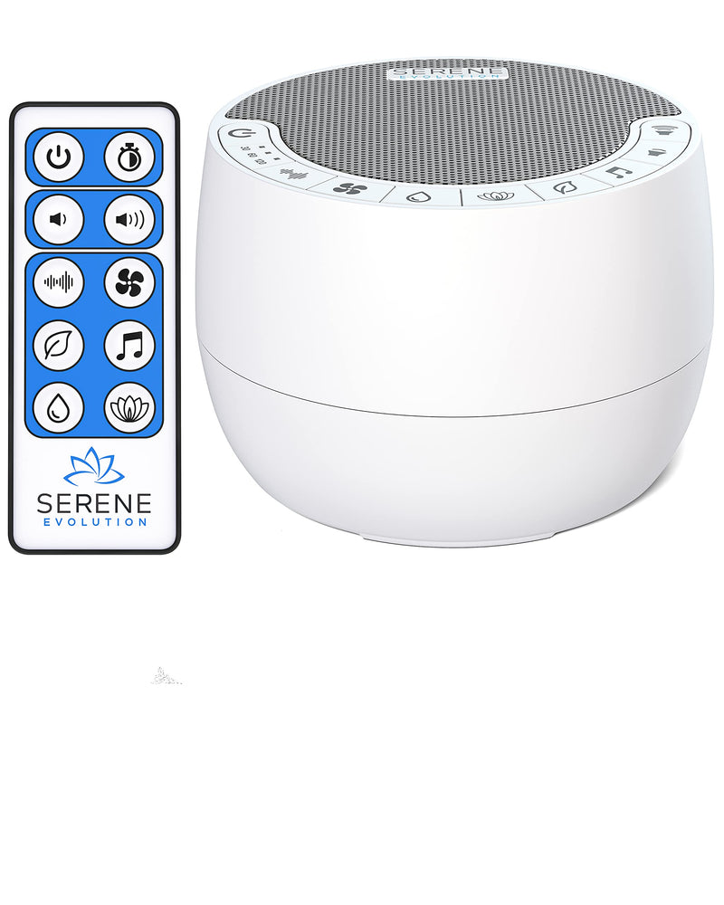 [Australia] - Serene Evolution White Noise Machine for Sleeping Adult or Baby - White Noise Machine for Office Privacy & Noise Canceling - Sleep Sound Machine for Adults - Ocean, Rain Noise Machine (70 Sounds) 70 Sounds - White 