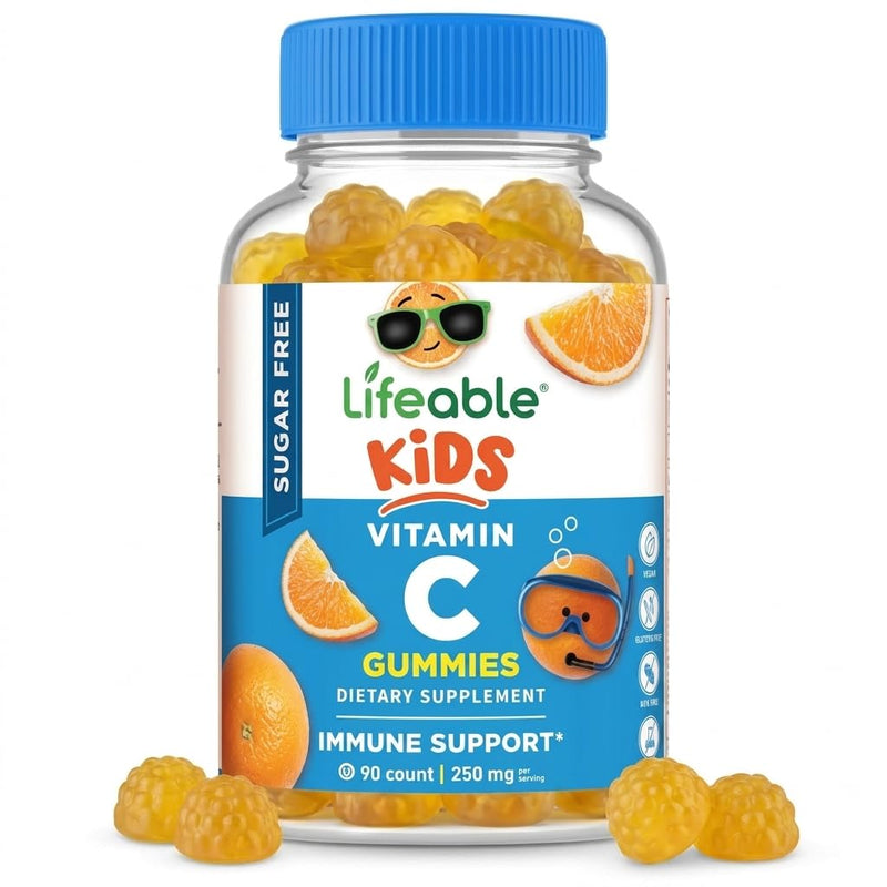 Lifeable Sugar Free Vitamin C for Kids – 250 mg – Great Tasting Natural Flavor Gummy Supplement – Vegetarian GMO-Free Chewable Vitamin – for Immune Support – for Children – 90 Gummies 90 Count (Pack of 1)