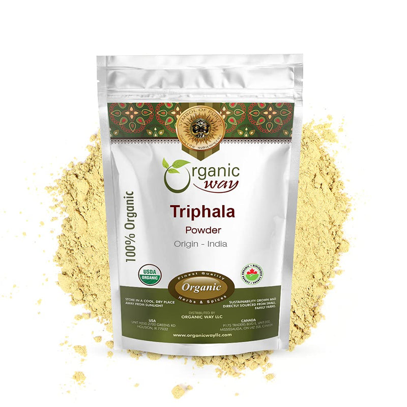 [Australia] - Organic Way Triphala Herbal Powder - Amla, Haritaki & Bibhitaki Formula | Kosher & USDA Certified | Vegan, Non-GMO & Gluten Free | Tested for Heavy Metal and Purity | 100% Raw from India (1LBS / 16Oz) 16 Ounce (Pack of 1) 