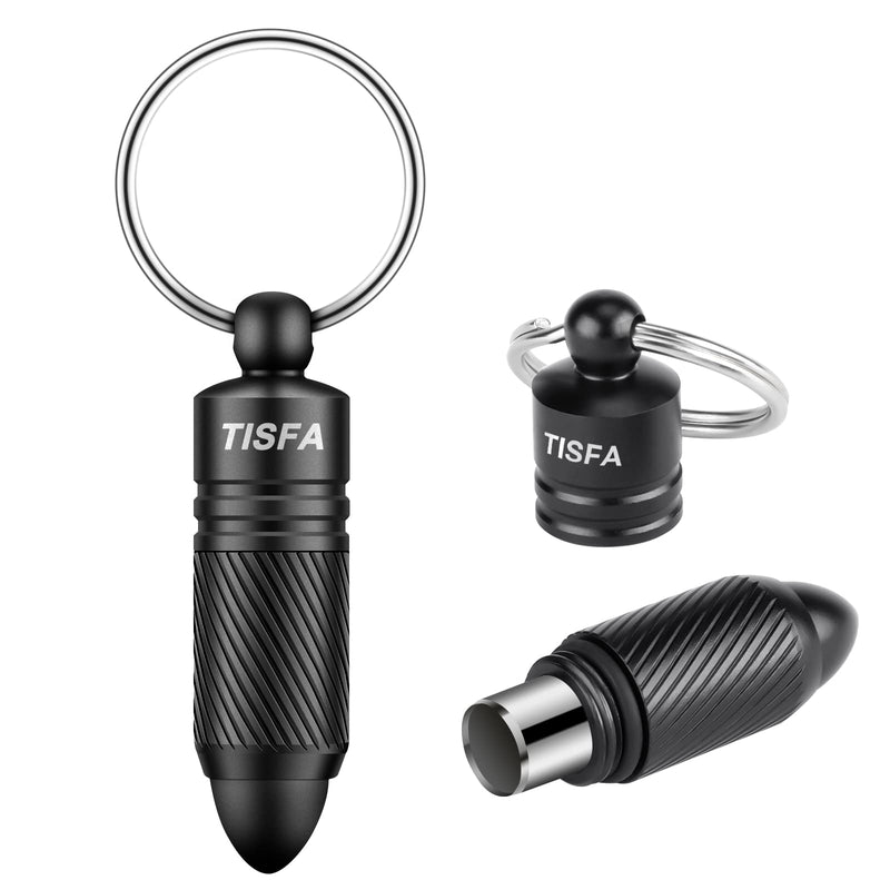 [Australia] - TISFA Cigar Punch Cutter Cigar Hole Opener Portable Screw Out Stainless Steel Puncher (Black) Black 