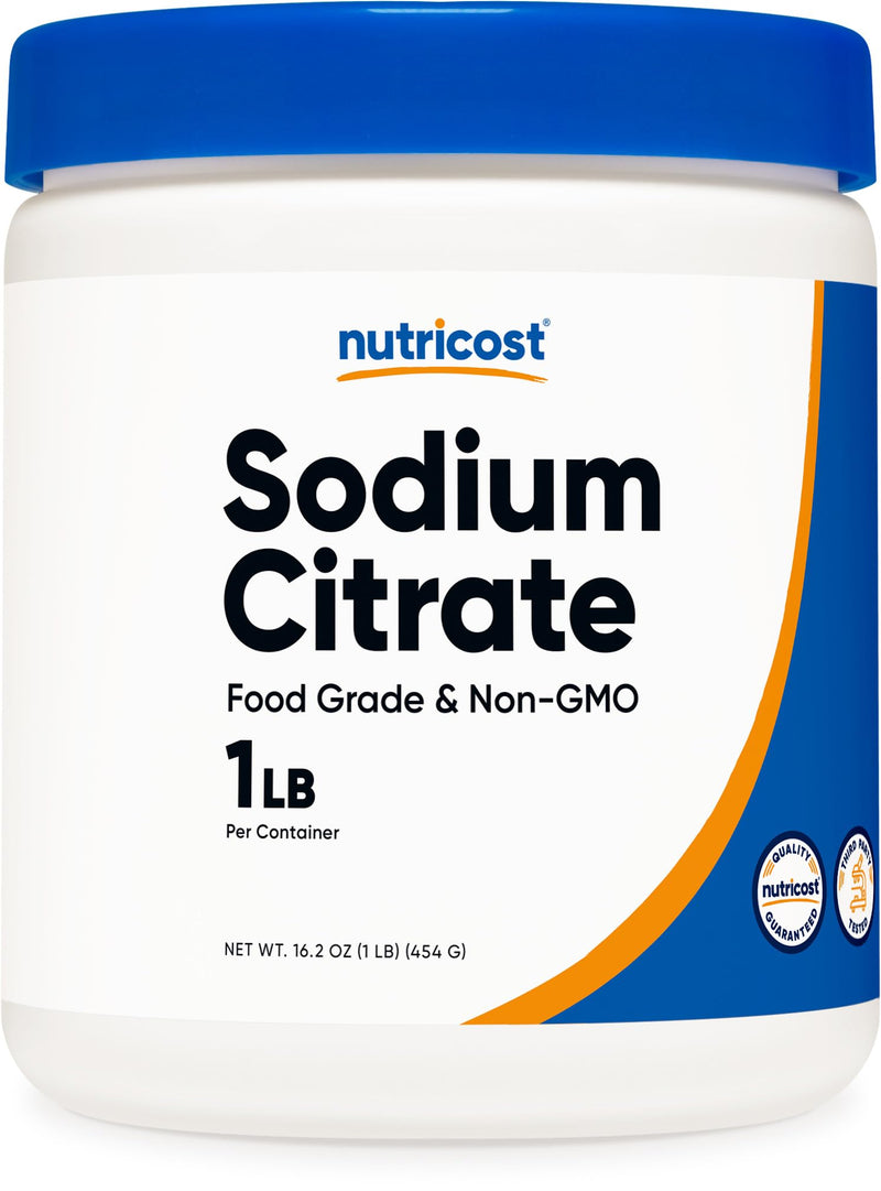 [Australia] - Nutricost Sodium Citrate Powder 1LB (16oz) - Food Grade, Non-GMO - Emulsifier, Natural Flavor Enhancer, Food Preservant 
