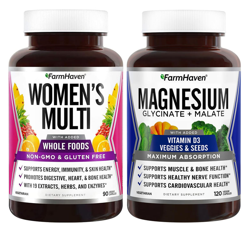 FarmHaven Bundle - Multivitamin for Women and Magnesium Glycinate & Malate Complex
