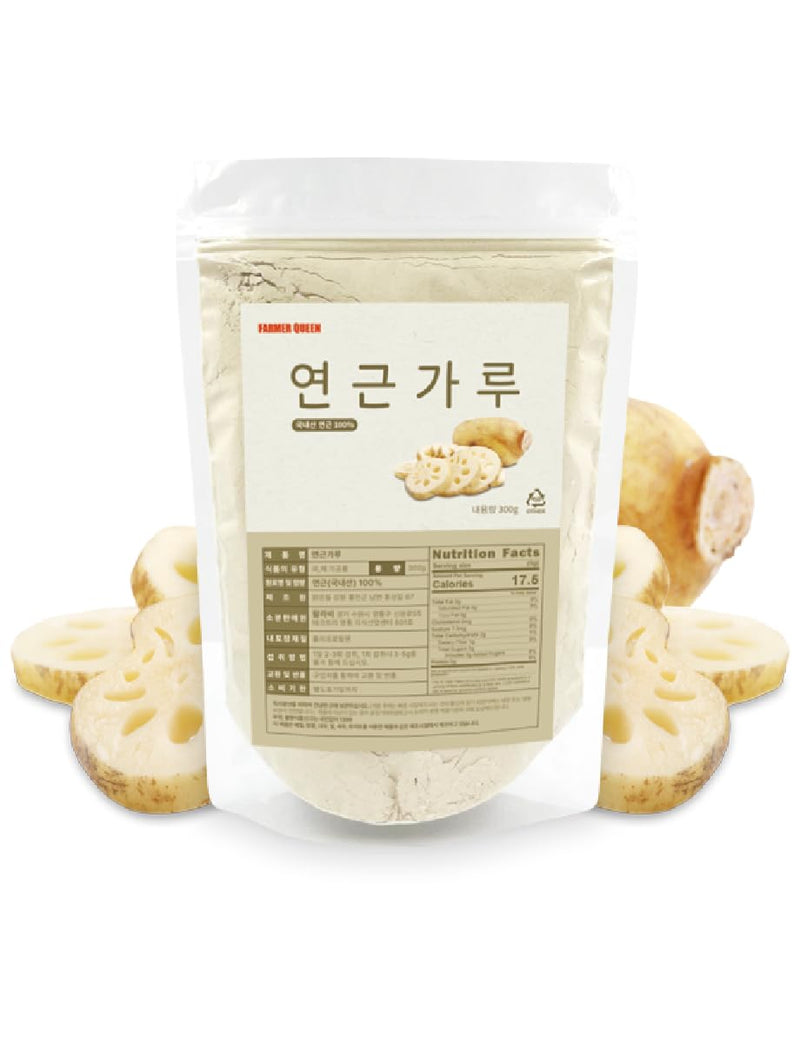 Korean Lotus Root Powder Contains Amino Acid Vitamin B, C Arginine Mucin for Baking & Drinks 300g