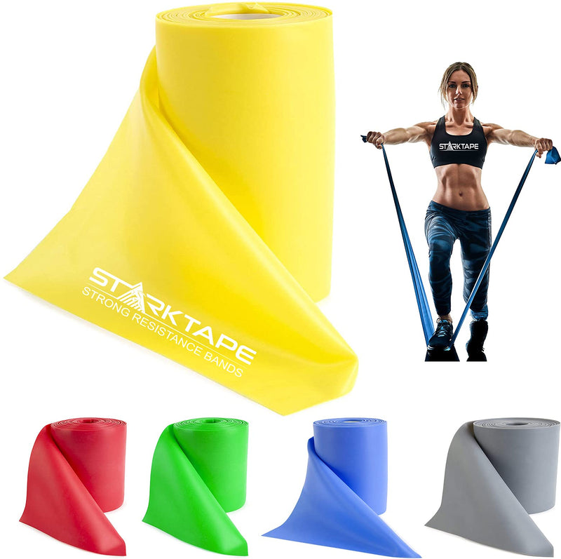 [Australia] - Resistance Bands Professional 8,16, 25, 50 Yards Bulk Rolls. Latex-Free Elastic Physical Therapy Band. No Scent, No Powder - Perfect for Home Exercise, Yoga, Pilates, Gym, Rehab, Workout 8 Yards Yellow - X-Light 