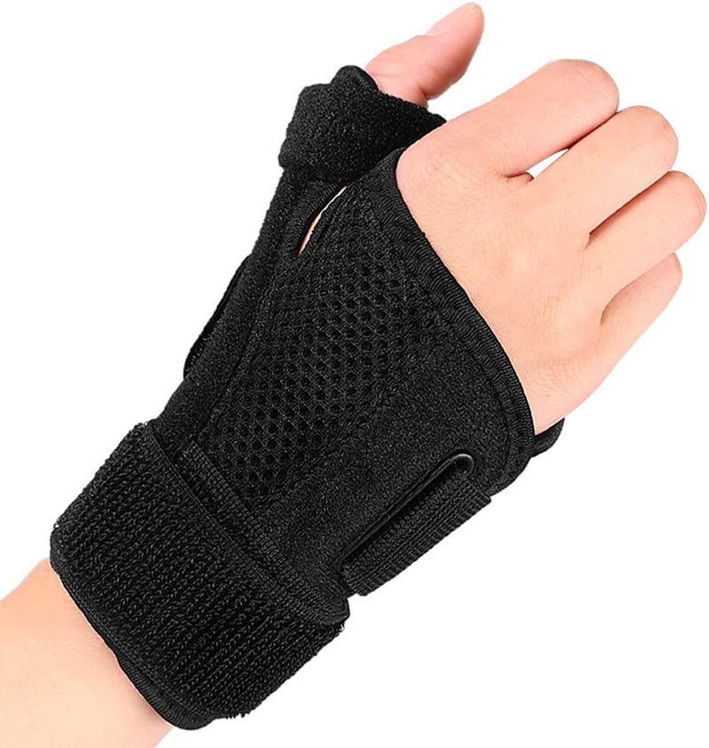 [Australia] - Trigger Thumb Splint - Thumb Spica Support Brace Stabilizer for Pain, Sprains, Arthritis, Tendonitis (Right Hand or Left Hand) (Black) Black 