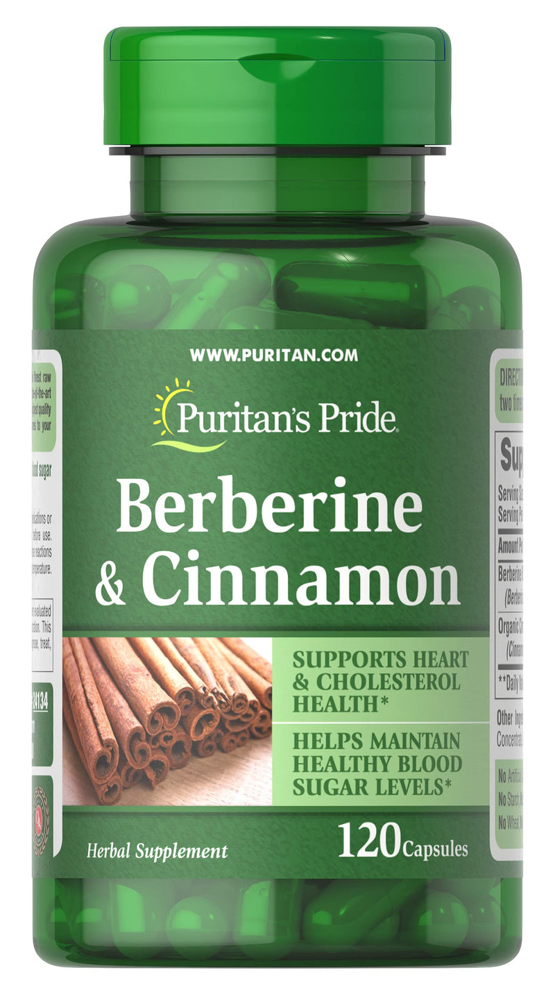 [Australia] - Puritan's Pride Berberine and Cinnamon, Capsule For Cardiovascular Support 