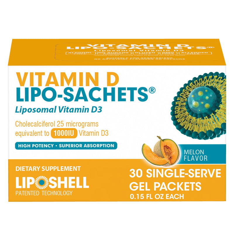 Vitamin D Lipo-Sachets Liposomal Gel Sachets, 30 Single-Serve Packets | Bone, Muscle & Immune Support, High Absorption Vitamin D3 Liquid Gel Supplement
